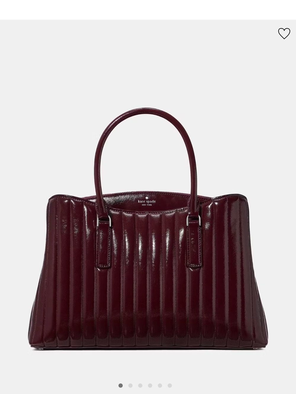 Kate Spade New York Thompson Street Shiny Quilted Satchel Bag Burgundy - Picture 7 of 16